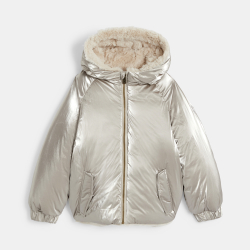 مِعطَف لامع بفرو اصطناعي...